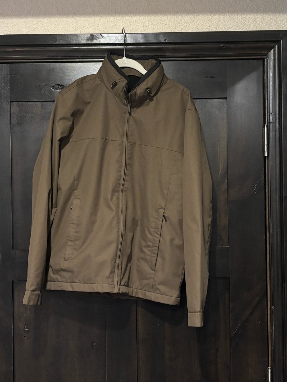 Murano Jacket Men’s M Brown Full Zip Fleece Lined Casual Roll Up Hood Pockets